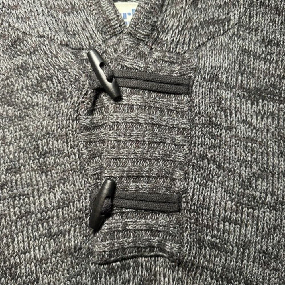 Urban Pipeline Gray Knit Toggle Hoodie Mens Size S Pullover Preppy Dark Academia - Picture 4 of 12